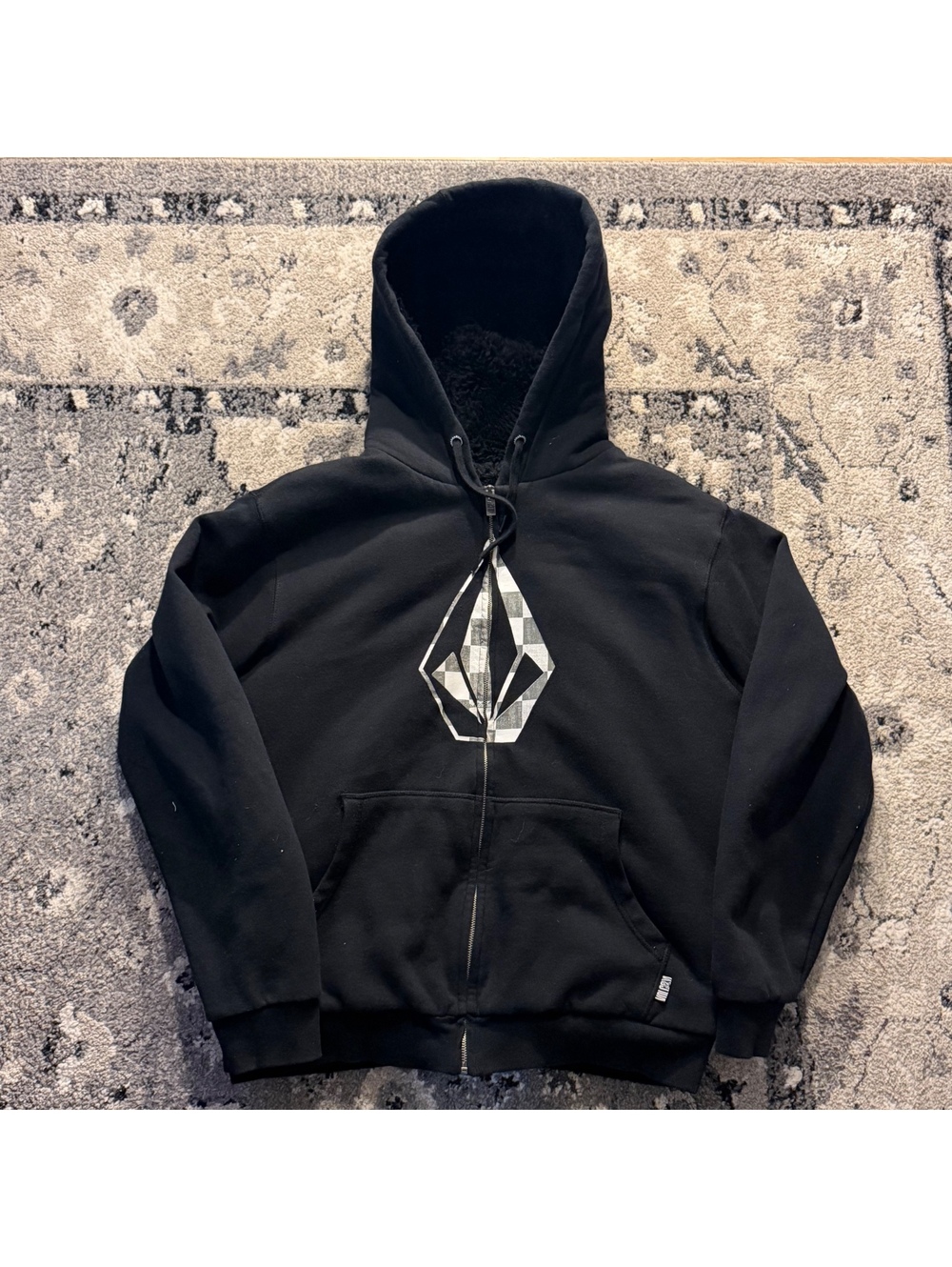 Y2K Volcom Skate Fur Lined Hoodie